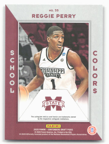 
2020 Panini Contenders Draft Picks #35 Reggie Perry School Colors