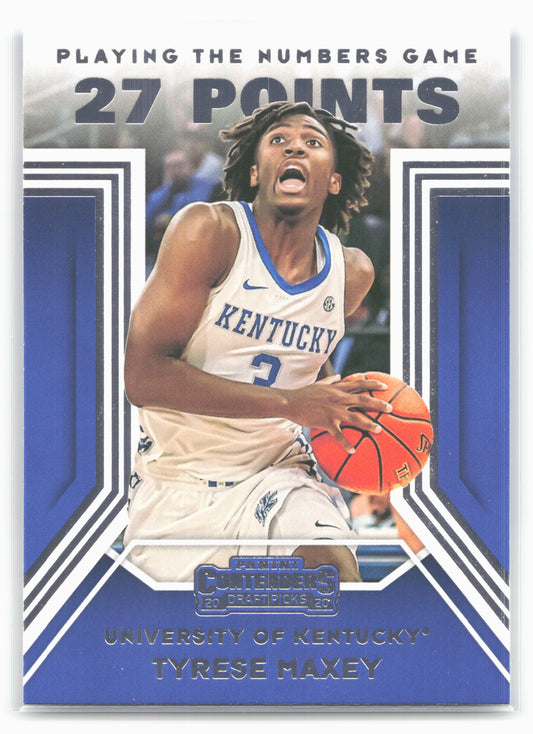 2020 Panini Contenders Draft Picks #9 Tyrese Maxey Playing the Numbers Game