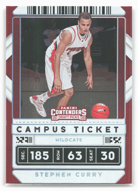 2020 Panini Contenders Draft Picks #1b Stephen Curry Campus Ticket