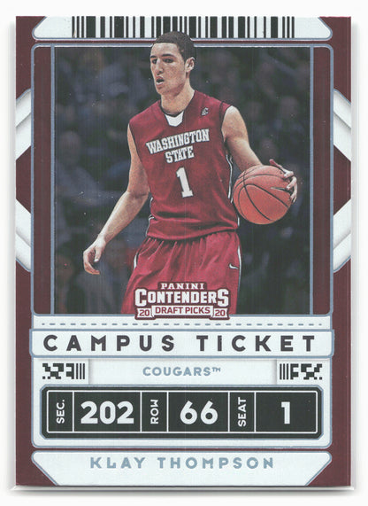 2020 Panini Contenders Draft Picks #6 Klay Thompson Campus Ticket