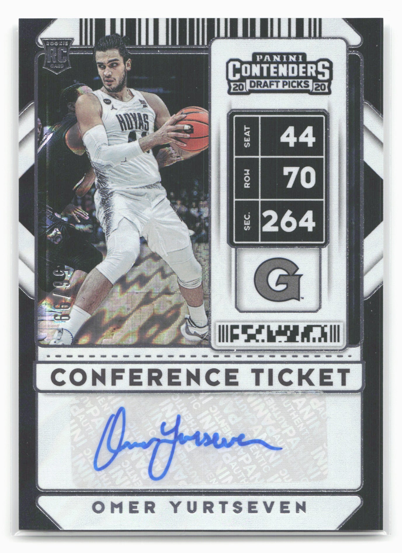2020 Panini Contenders Draft Picks #100 Omer Yurtseven Conference Ticket #/99