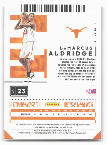 2020 Panini Contenders Draft Picks #48 LaMarcus Aldridge Conference Ticket #/99