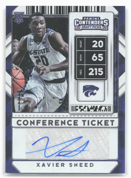 2020 Panini Contenders Draft Picks #139 Xavier Sneed Conference Ticket #/99