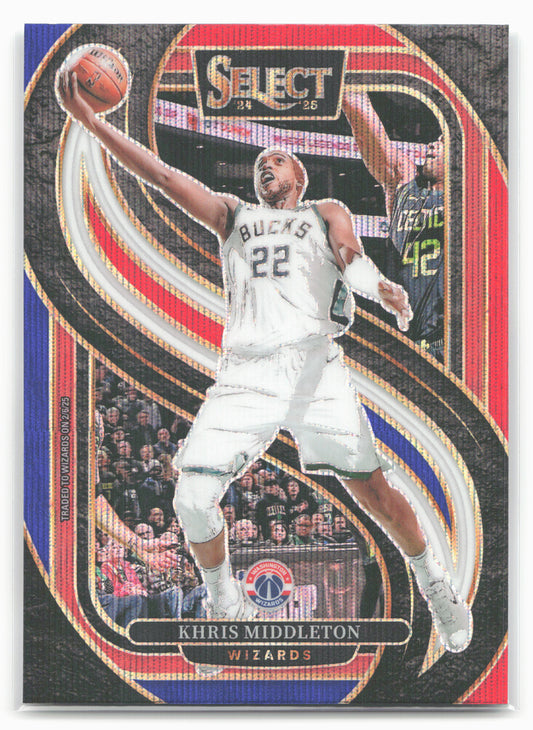 2024-25 Panini Select #161 Khris Middleton Tri-Color Prizm