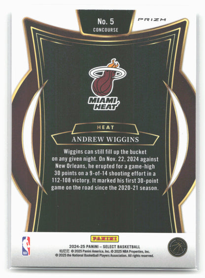 2024-25 Panini Select #5 Andrew Wiggins Silver Prizm