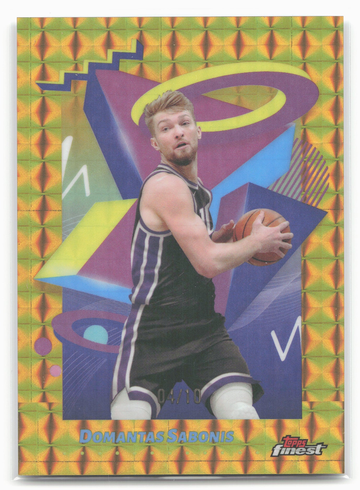 2024-25 Finest #283 Domantas Sabonis Gold Geometric Refractor #/10
