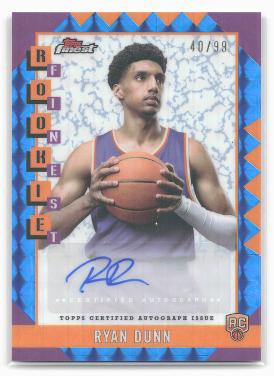 2024-25 Finest #RFA-RDU Ryan Dunn Finest Autographs Blue Geometric #/99