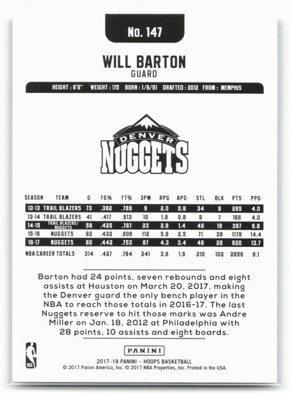2017-18 Hoops #147 Will Barton