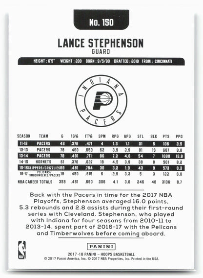 2017-18 Hoops #150 Lance Stephenson