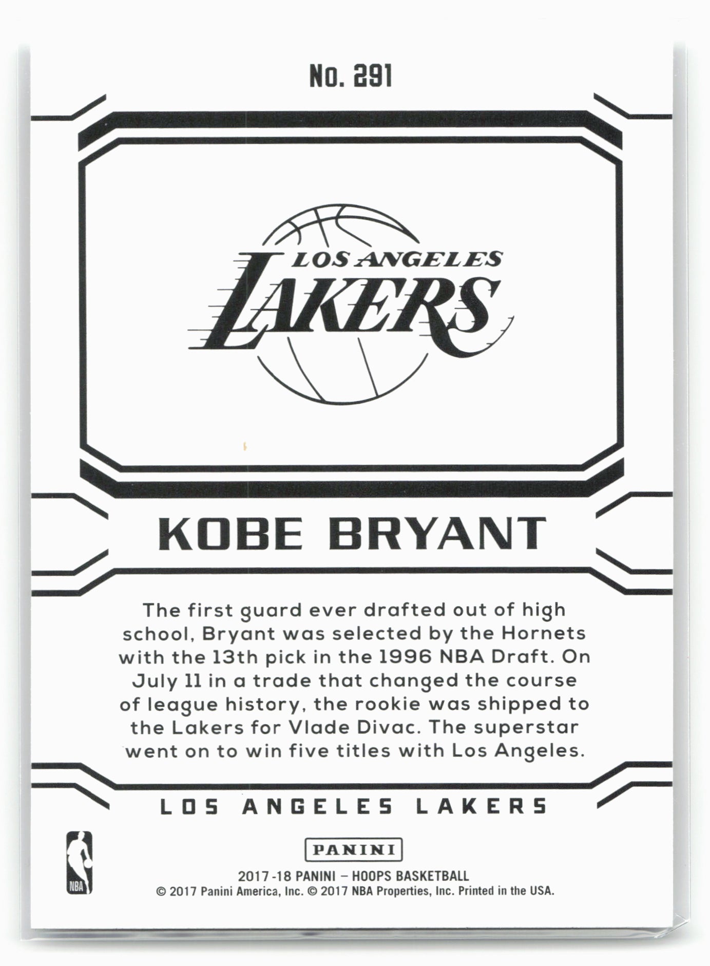 2017-18 Hoops #291 Kobe Bryant