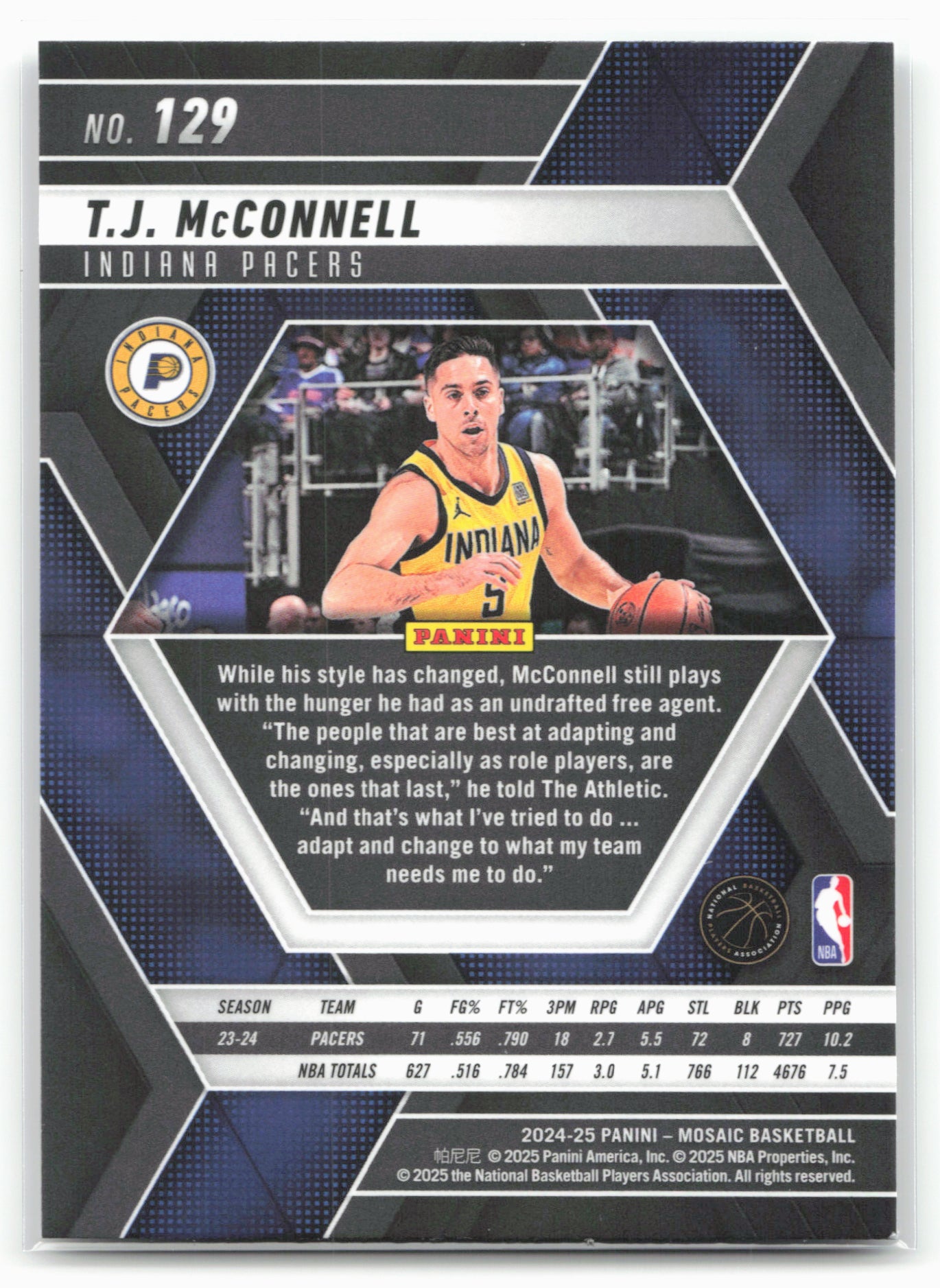 2024-25 Panini Mosaic #129 T.J. McConnell