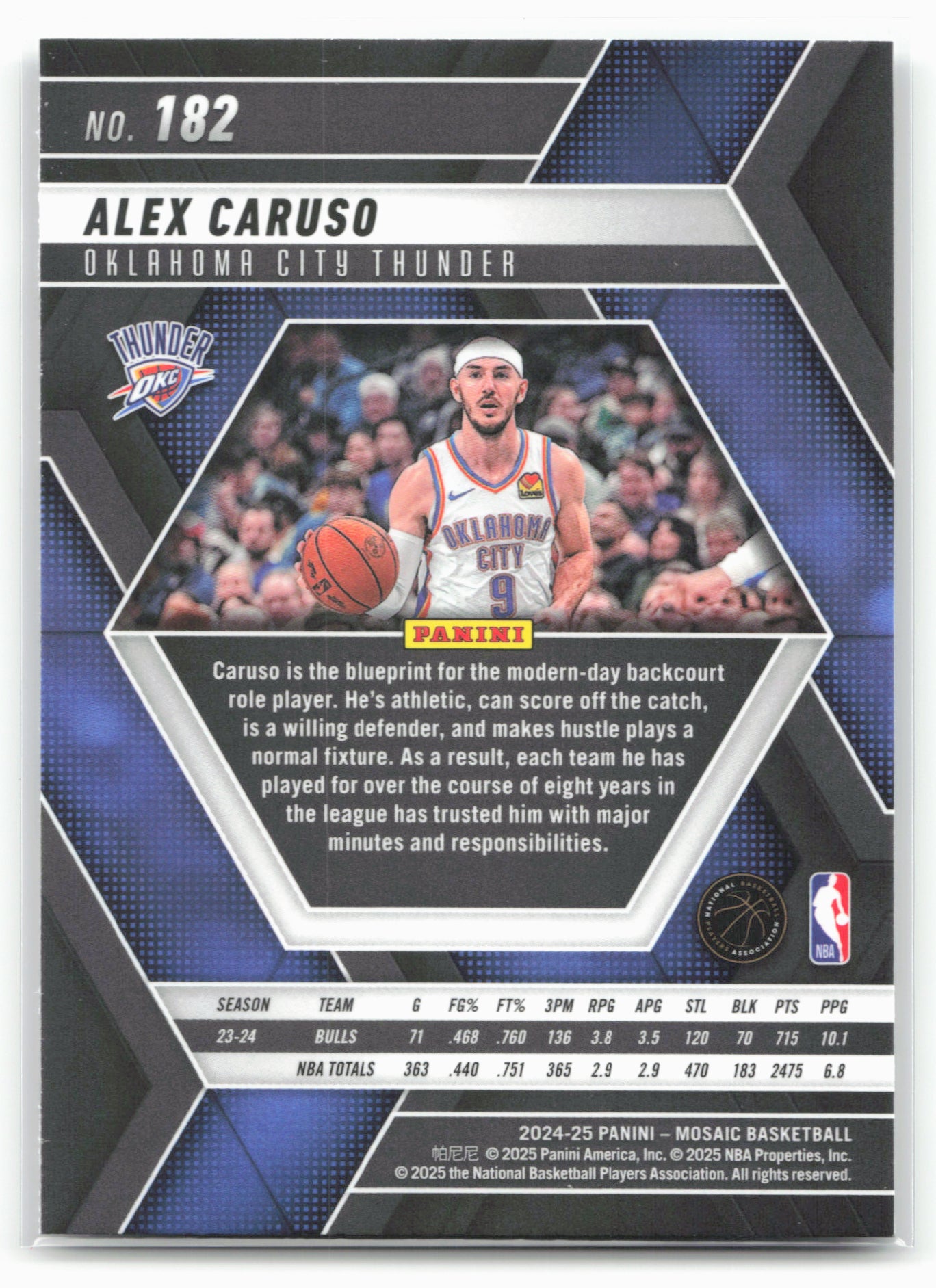 2024-25 Panini Mosaic #182 Alex Caruso
