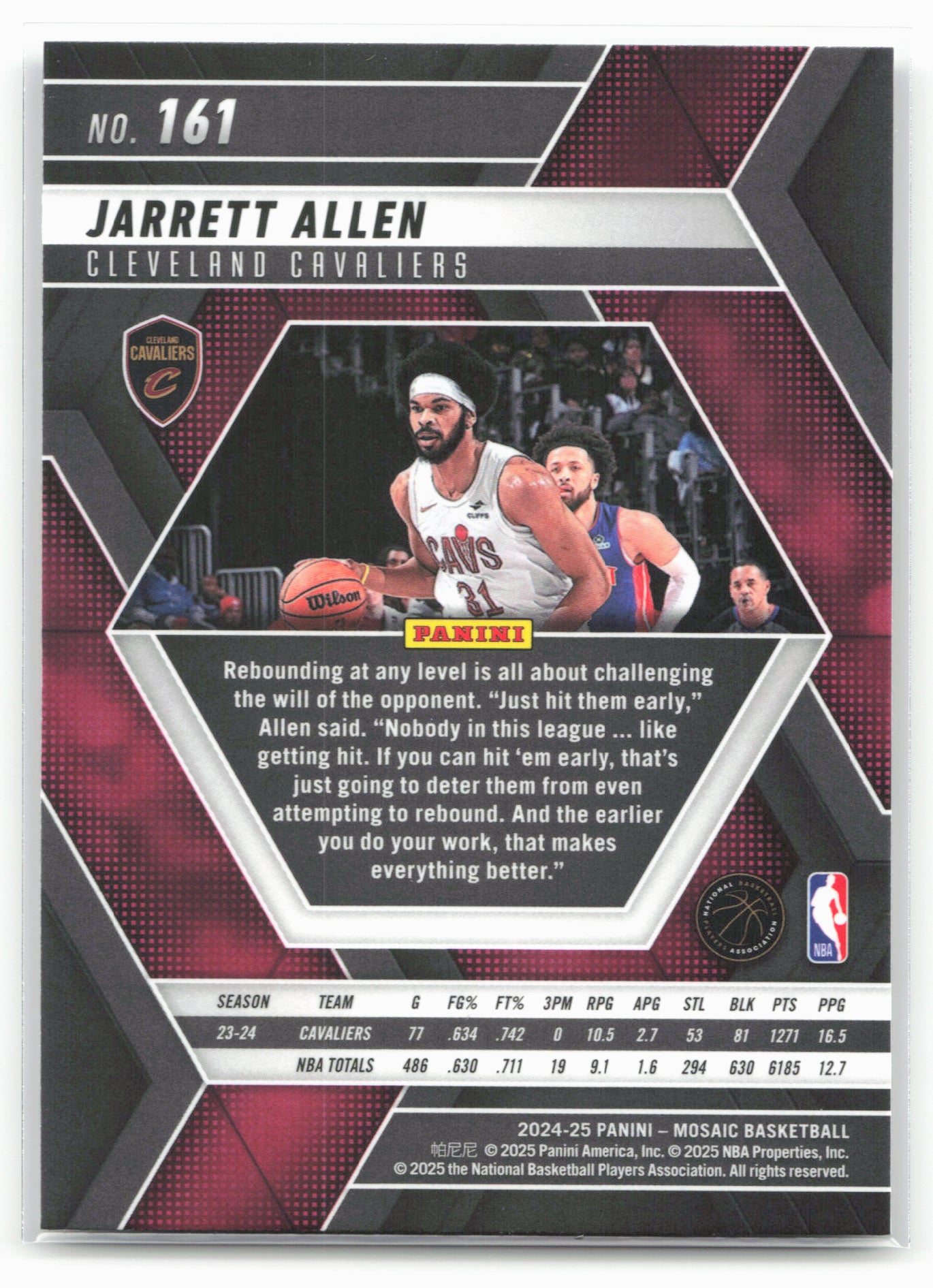 2024-25 Panini Mosaic #161 Jarrett Allen
