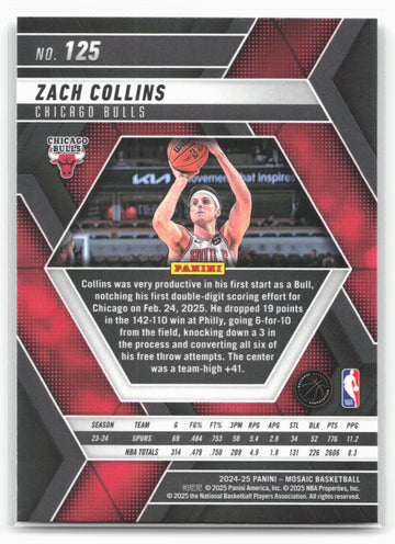
2024-25 Panini Mosaic #125 Zach Collins