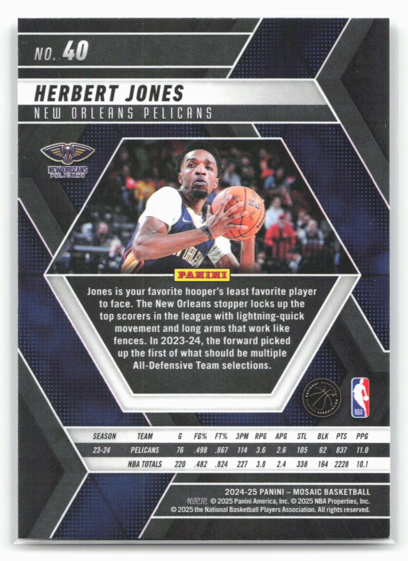 2024-25 Panini Mosaic #40 Herbert Jones