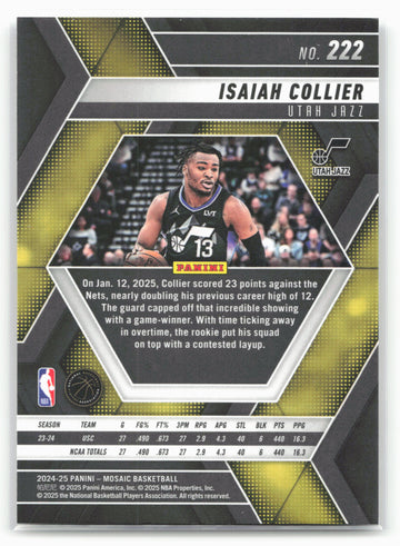 
2024-25 Panini Mosaic #222 Isaiah Collier