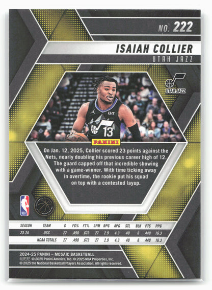2024-25 Panini Mosaic #222 Isaiah Collier