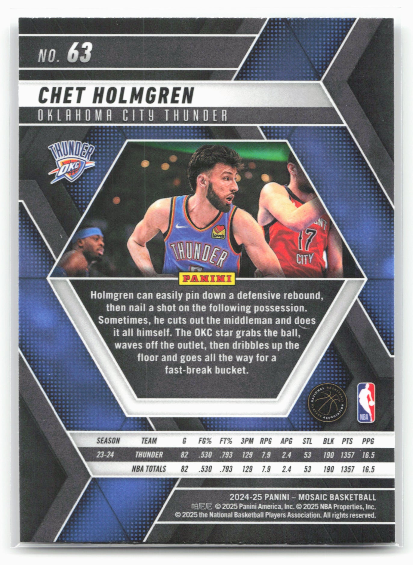 2024-25 Panini Mosaic #63 Chet Holmgren