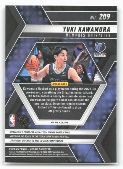 2024-25 Panini Mosaic #209 Yuki Kawamura Fast Break Silver Mosaic