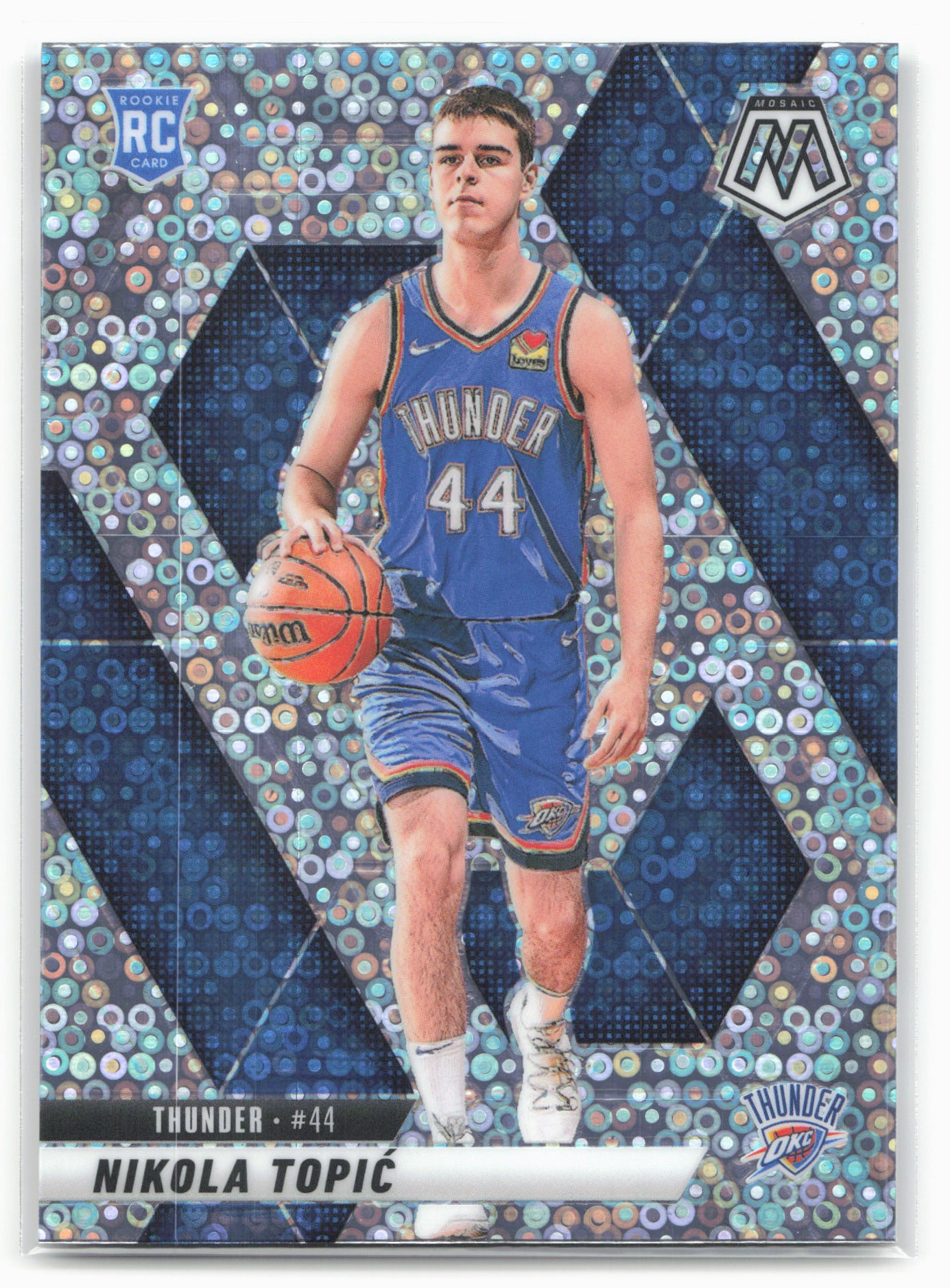 2024-25 Panini Mosaic #242 Nikola Topic Fast Break Silver Mosaic
