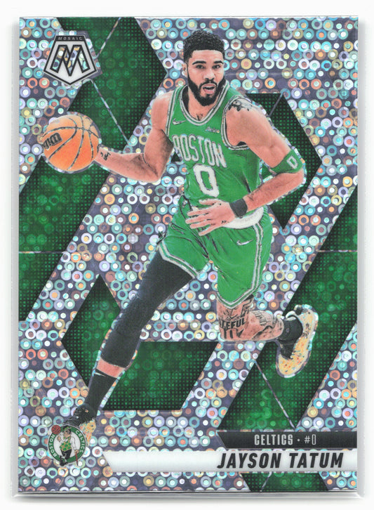 2024-25 Panini Mosaic #188 Jayson Tatum Fast Break Silver Mosaic