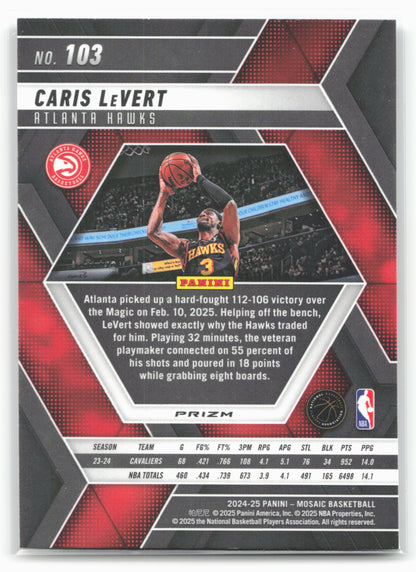 2024-25 Panini Mosaic #103 Caris LeVert Fast Break Silver Mosaic