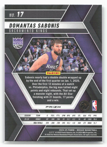 
2024-25 Panini Mosaic #17 Domantas Sabonis Silver