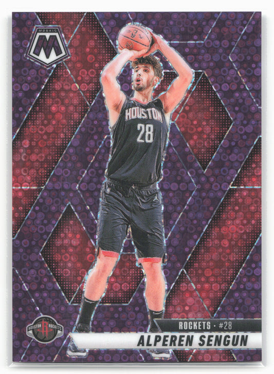 2024-25 Panini Mosaic #64 Alperen Sengun Fast Break Purple Mosaic #/50