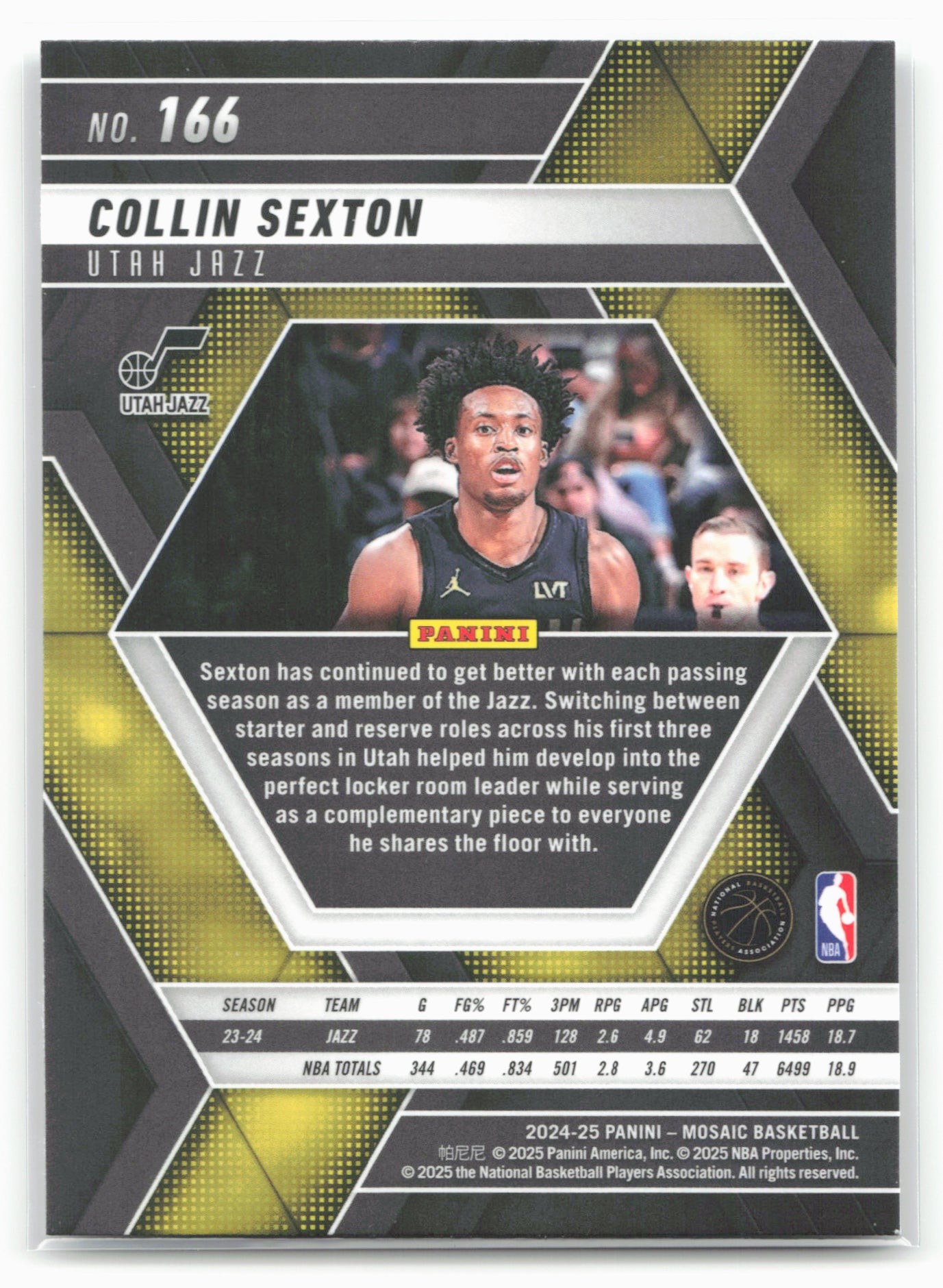 2024-25 Panini Mosaic #166 Collin Sexton