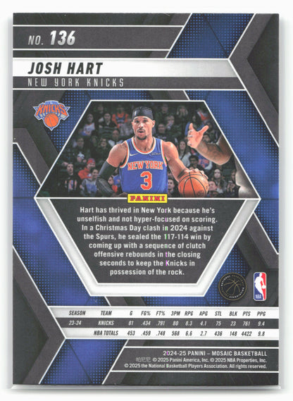 2024-25 Panini Mosaic #136 Josh Hart