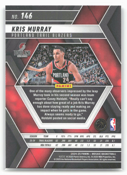 2024-25 Panini Mosaic #146 Kris Murray