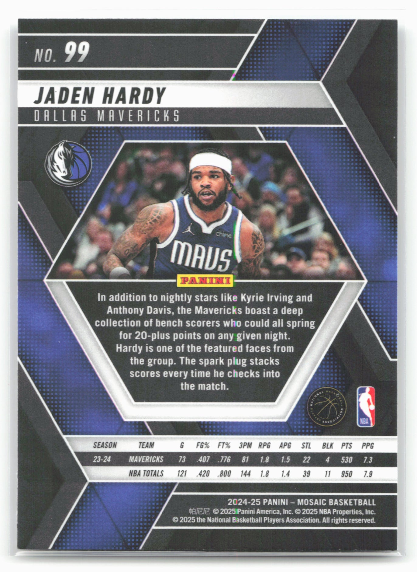 2024-25 Panini Mosaic #99 Jaden Hardy