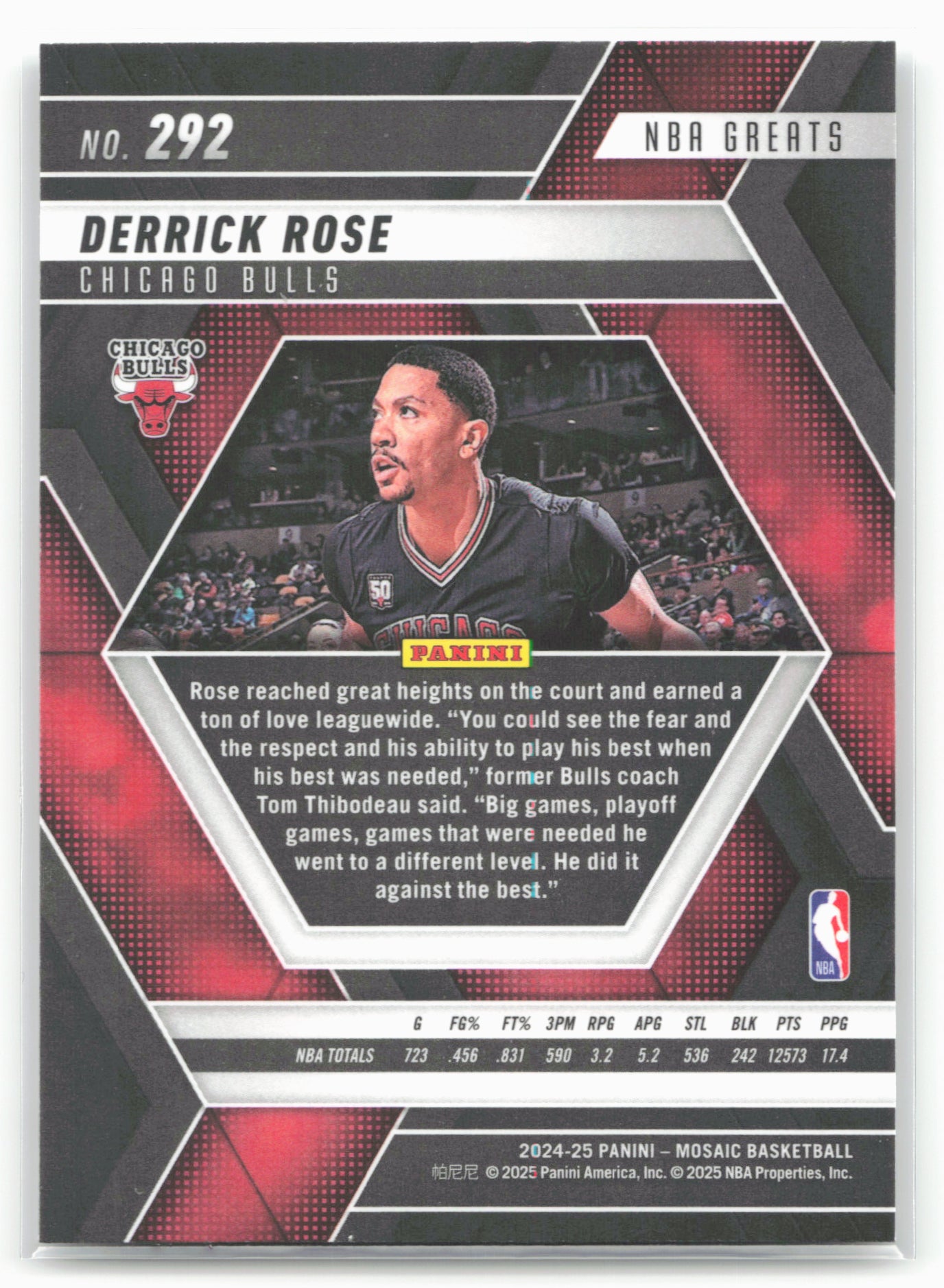 2024-25 Panini Mosaic #292 Derrick Rose