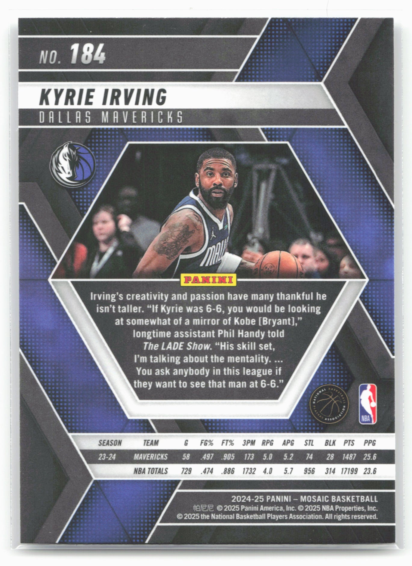 2024-25 Panini Mosaic #184 Kyrie Irving