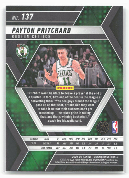 2024-25 Panini Mosaic #137 Payton Pritchard