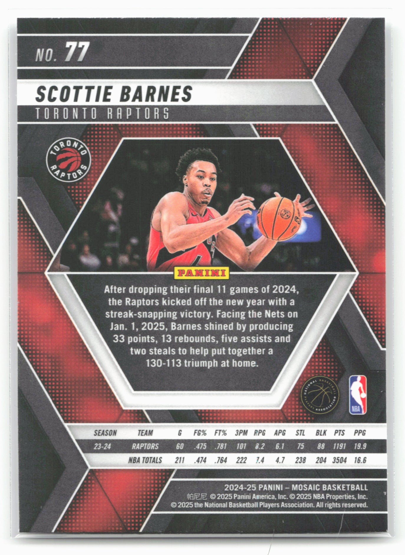 2024-25 Panini Mosaic #77 Scottie Barnes