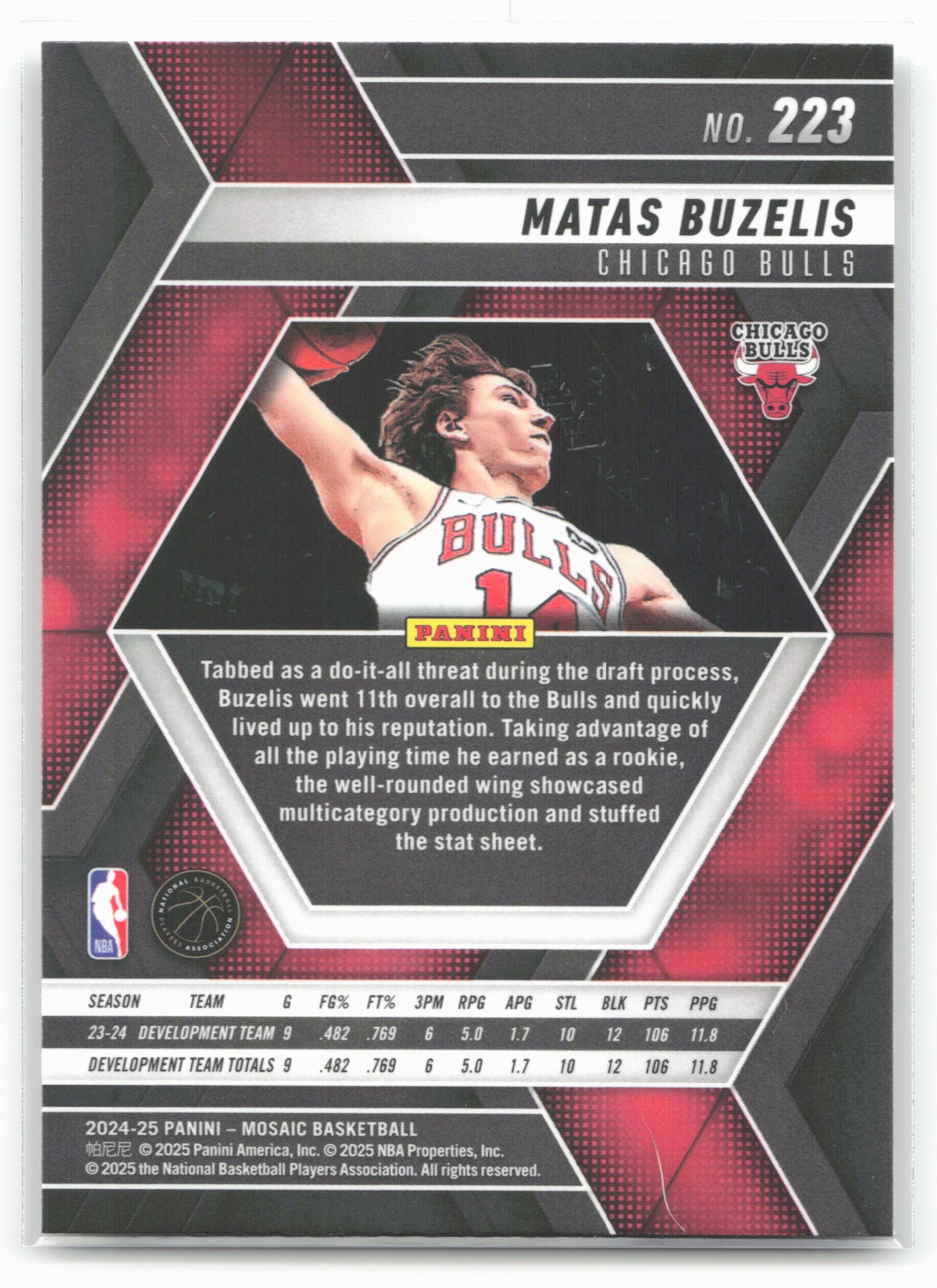 2024-25 Panini Mosaic #223 Matas Buzelis
