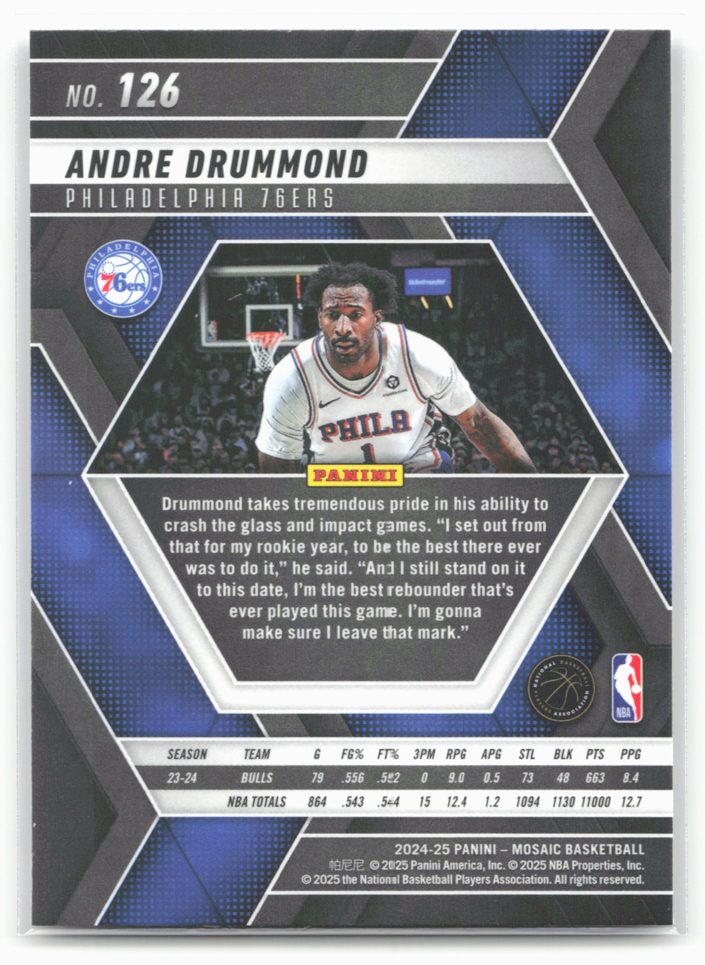 2024-25 Panini Mosaic #126 Andre Drummond
