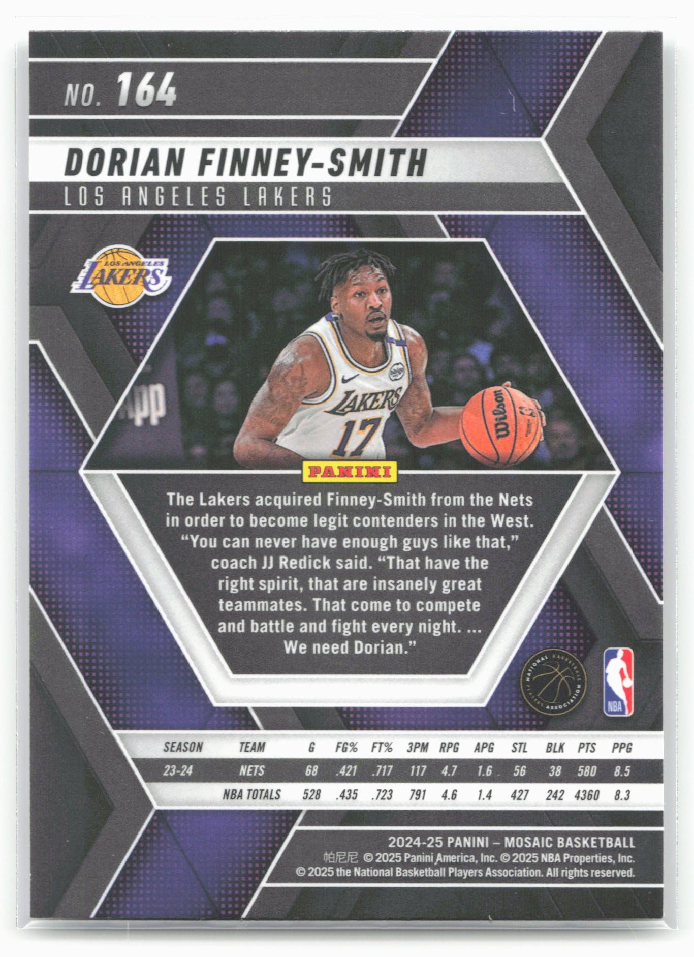 2024-25 Panini Mosaic #164 Dorian Finney-Smith