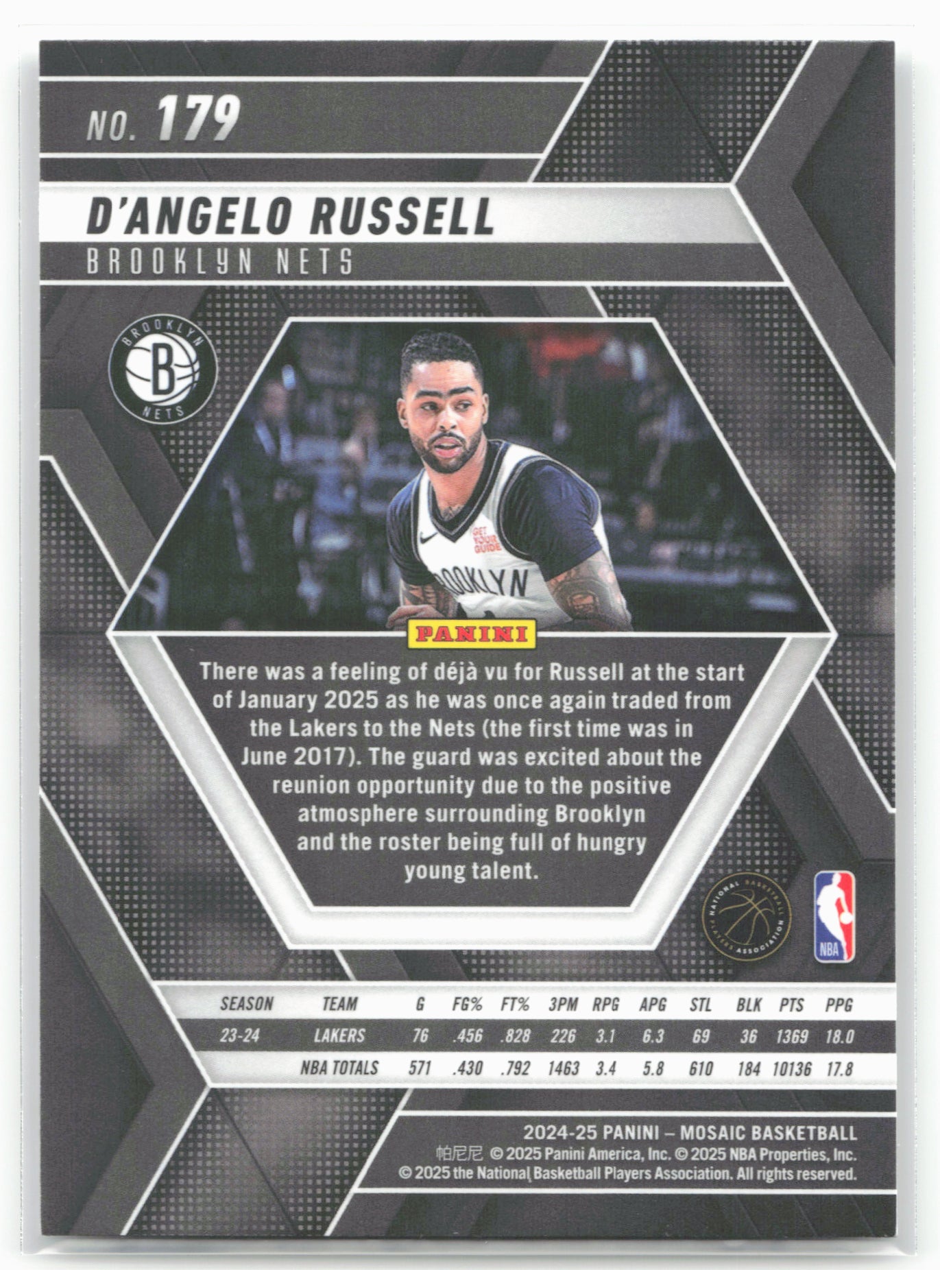 2024-25 Panini Mosaic #179 D’Angelo Russell