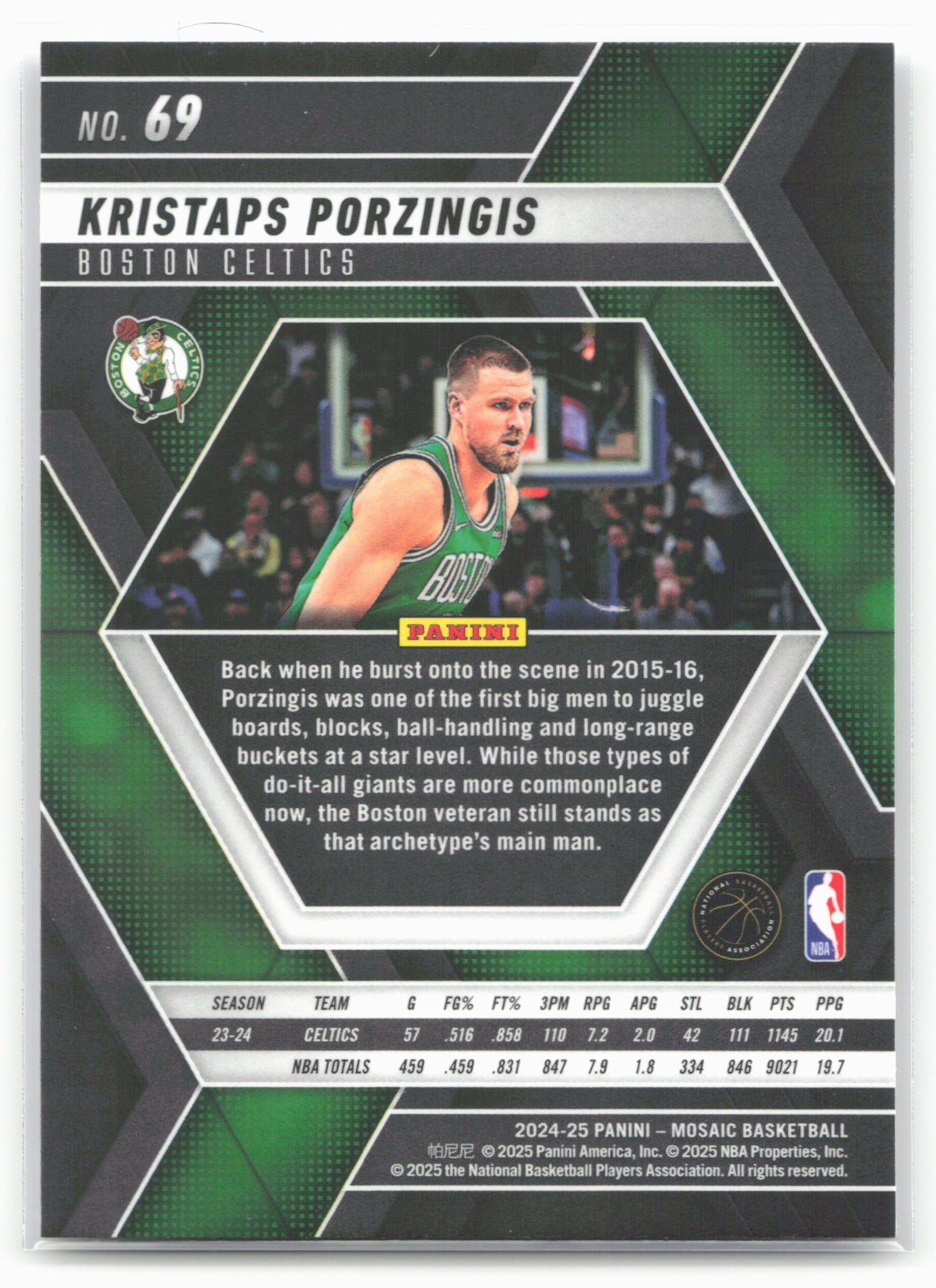 2024-25 Panini Mosaic #69 Kristaps Porzingis