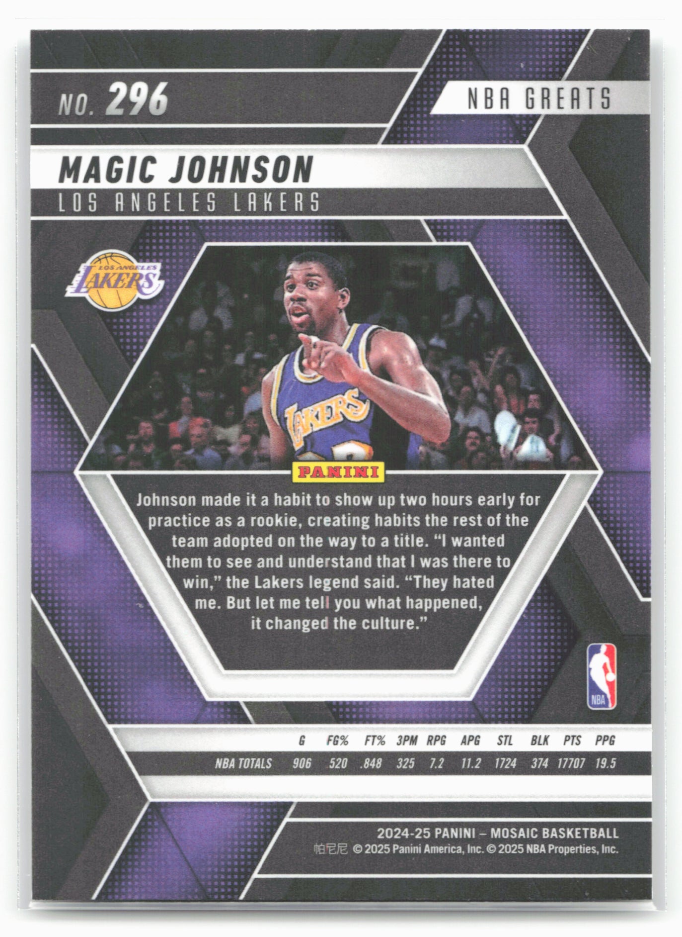 2024-25 Panini Mosaic #296 Magic Johnson