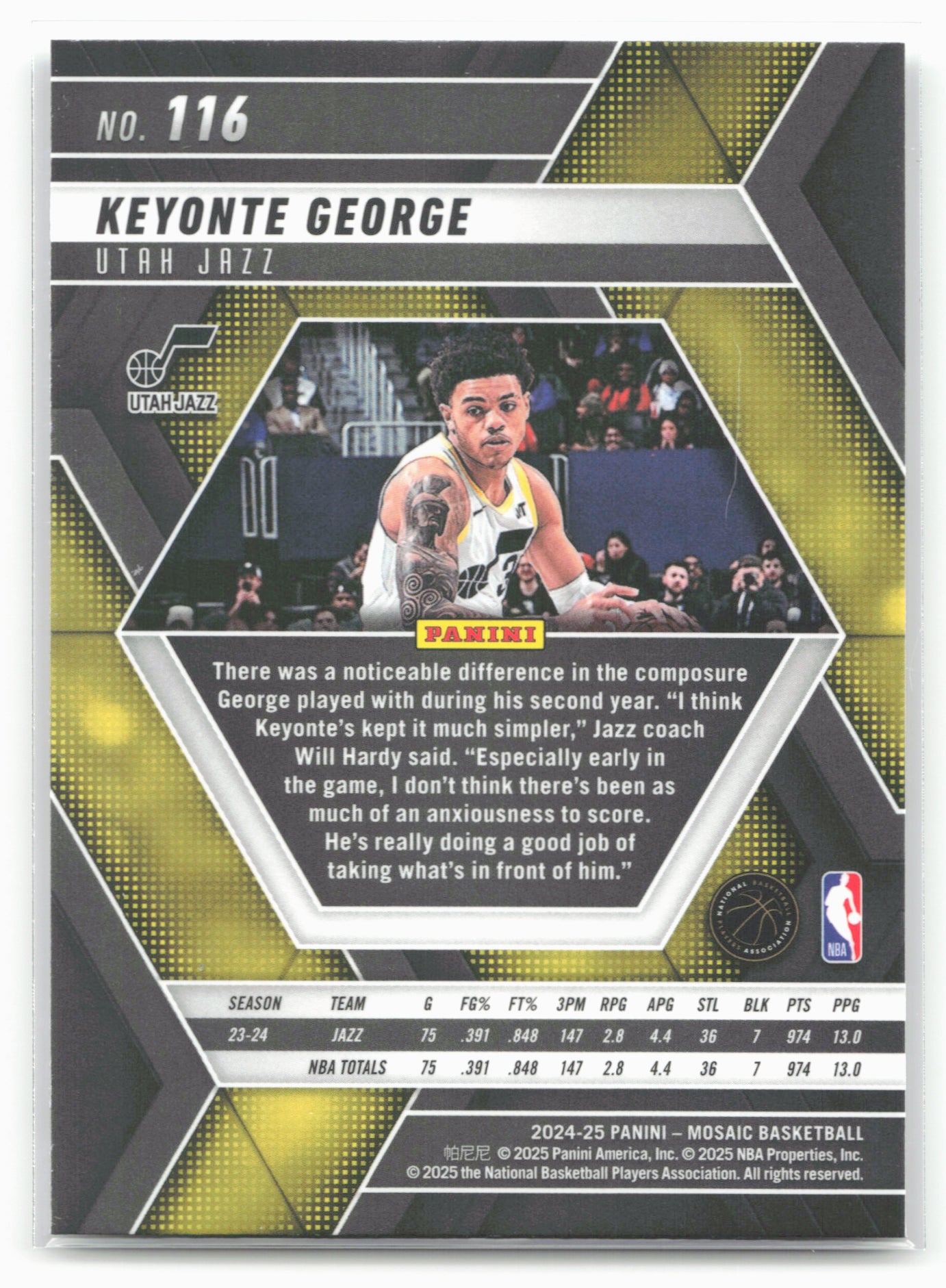 2024-25 Panini Mosaic #116 Keyonte George
