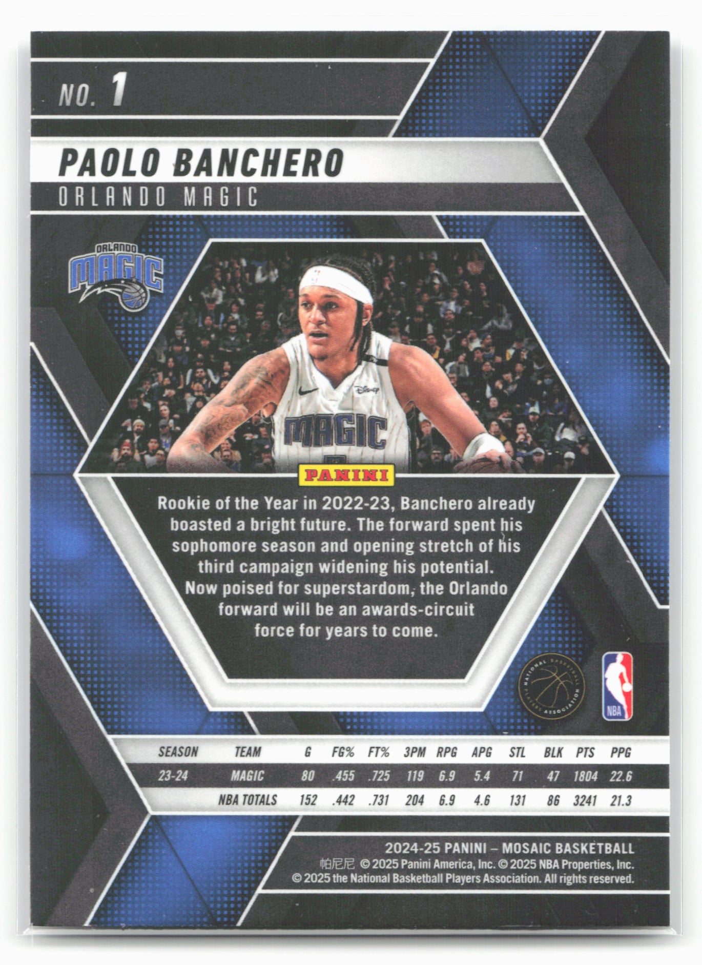 2024-25 Panini Mosaic #1 Paolo Banchero