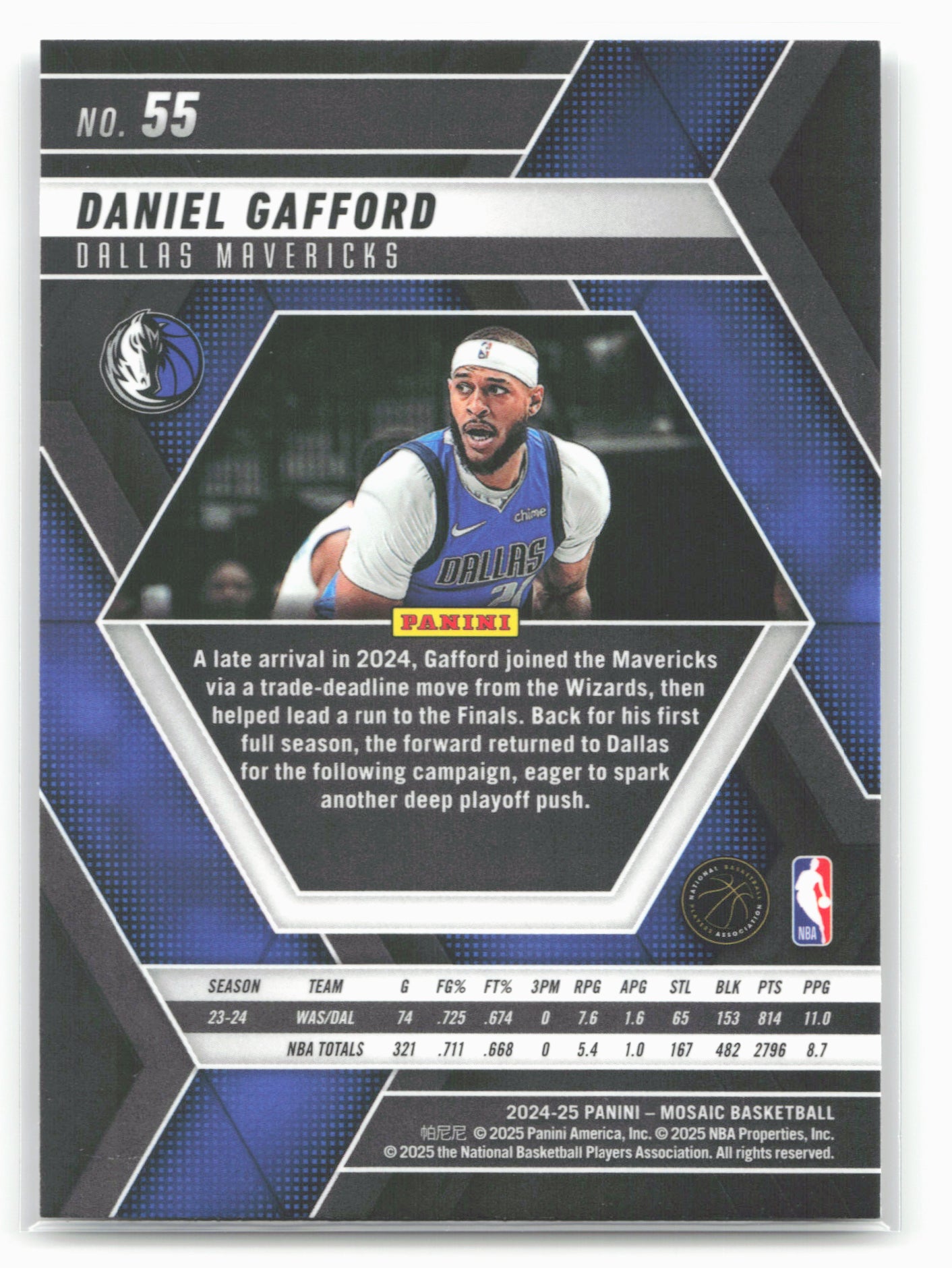 2024-25 Panini Mosaic #55 Daniel Gafford