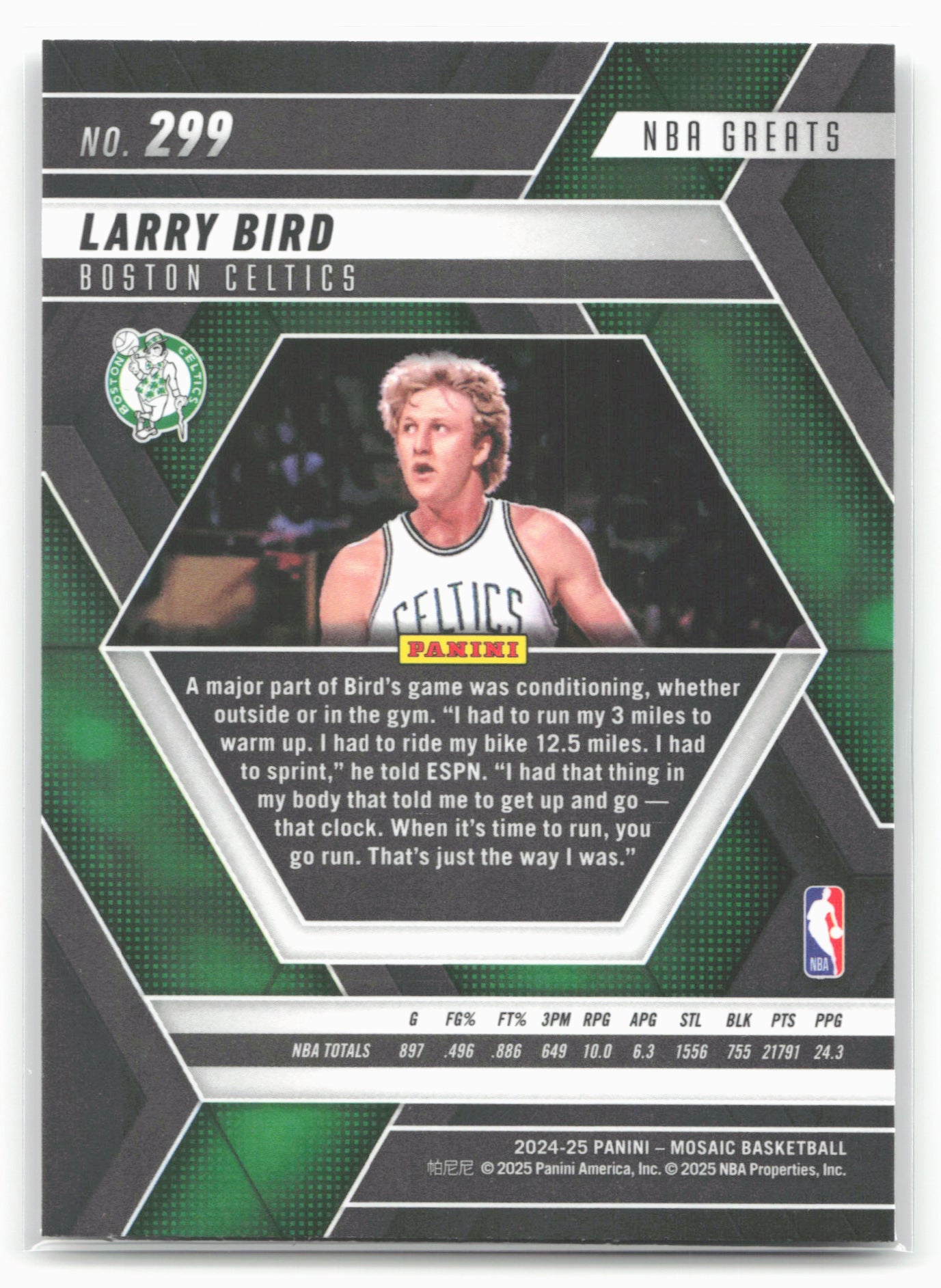 2024-25 Panini Mosaic #299 Larry Bird