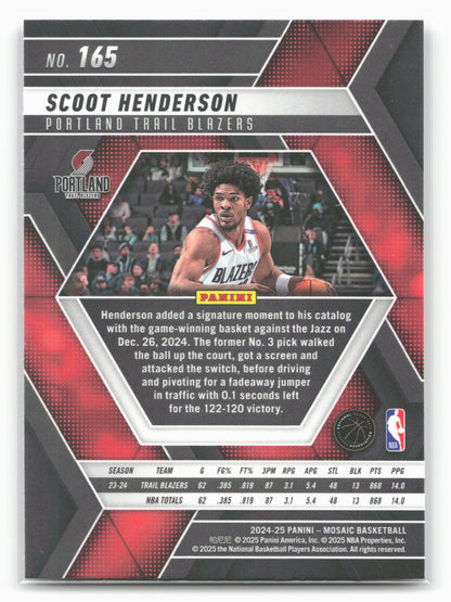 2024-25 Panini Mosaic #165 Scoot Henderson