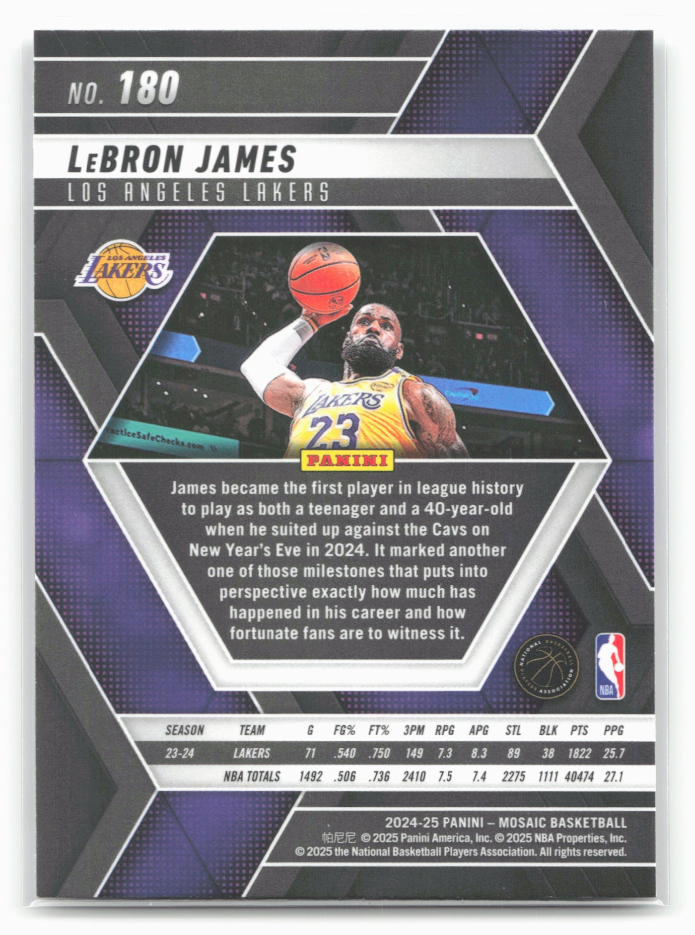 2024-25 Panini Mosaic #180 LeBron James