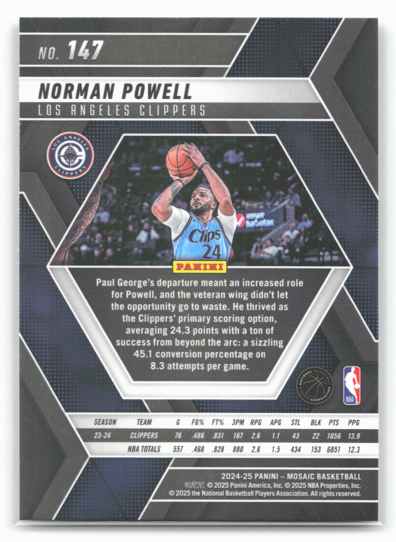 2024-25 Panini Mosaic #147 Norman Powell