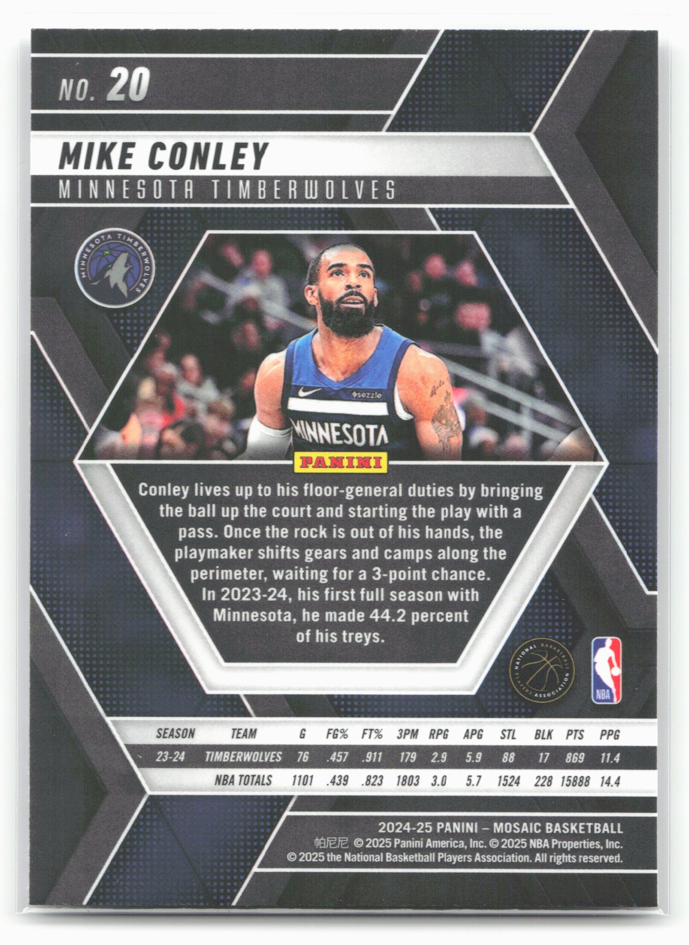 2024-25 Panini Mosaic #20 Mike Conley